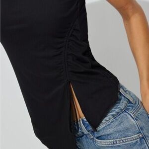 Garage Large Black Asymmetrical Black Tube Top